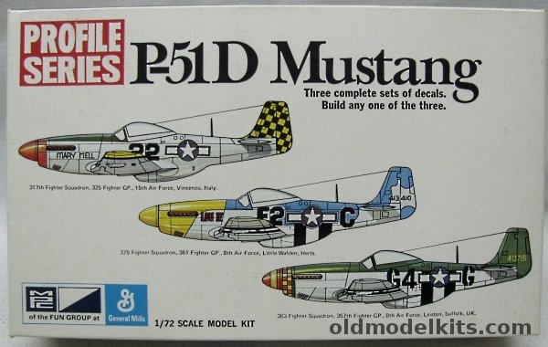 MPC 1/72 P-51D Mustang Profile Series - USAF 317th FS 325 FG 15th AF Vicenzu Italy /  375th FS 361 FG 8th AF Little Walden Herts / 363 FS 357 FG 8th AF Leiston Suffolk UK, 2-1116-100 plastic model kit